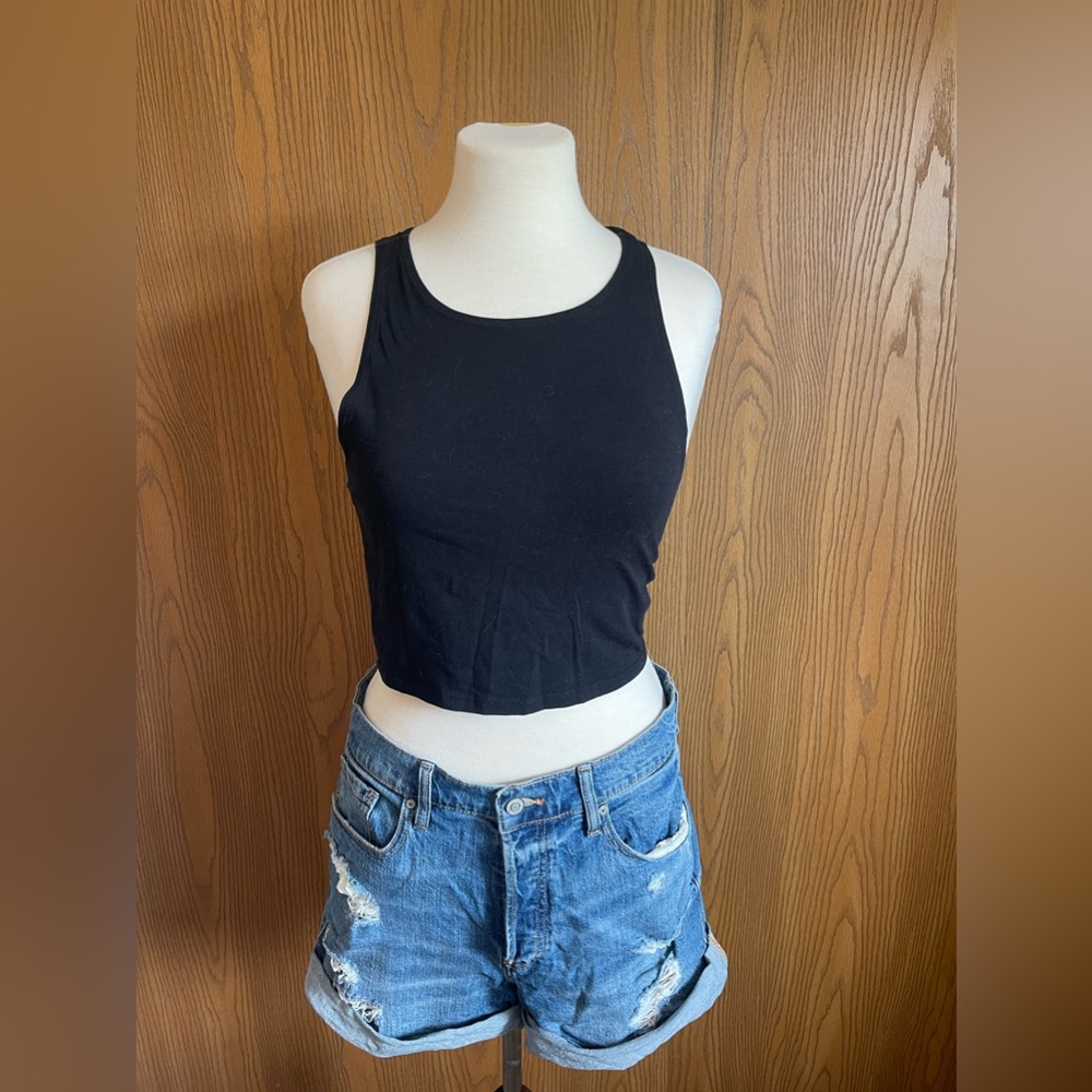 Forever 21 Black Tank Crop Top